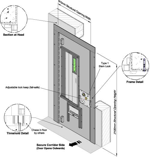 CSL0117 Cell Door - Observation (Home Office Approved)