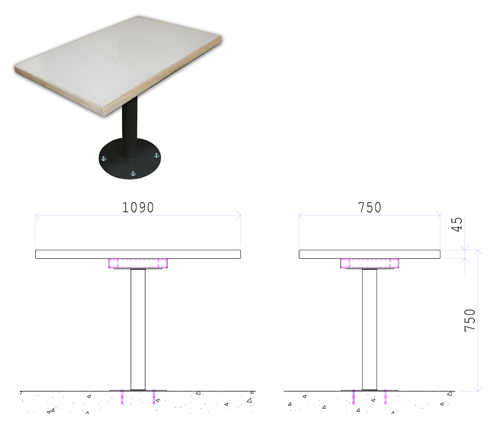 CSL0551 Interview Table with Central Pedestal