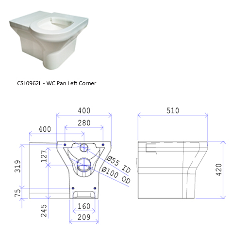 CSL0962 WC Pan Corner
