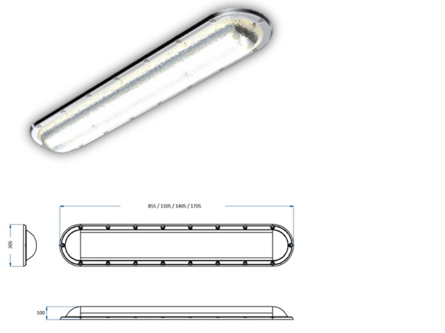 CSL1107 IP65 Linear Surface Mounted Light